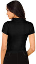 Women Black Round Neck Half Sleeves T-Shirt
